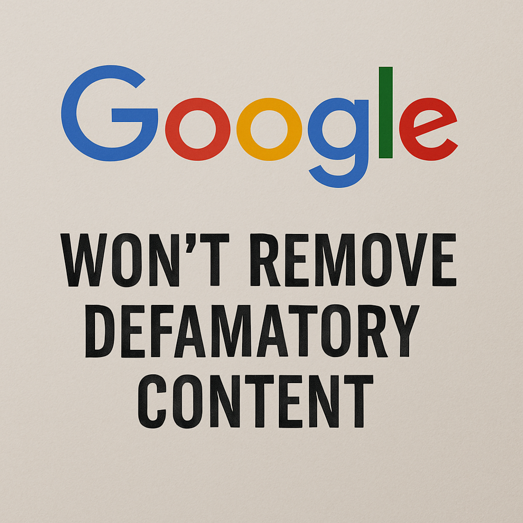 Why Google Won’t Remove Defamatory Content